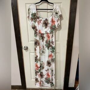Boutique Floral Maxi Dress Off Shoulder or On Shoulder